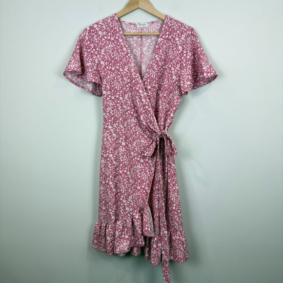 Naggoo Dresses & Skirts - Naggoo Women's Summer Wrap Dresses V Neck Polka Dot Print Ruffle Short Sleeve